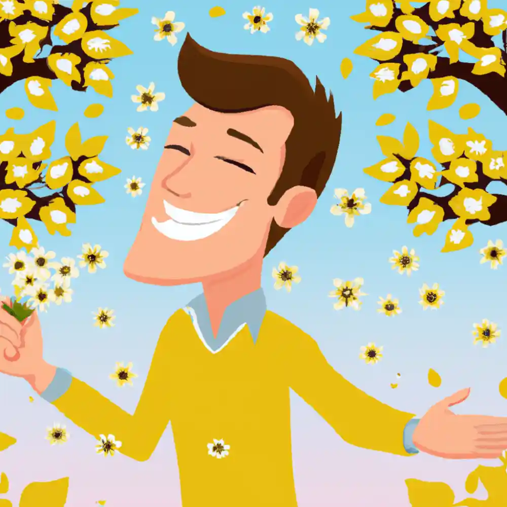 Что такое насморк и как его лечить, виды и особенности 4 illustration of happy man with treatment for allergy